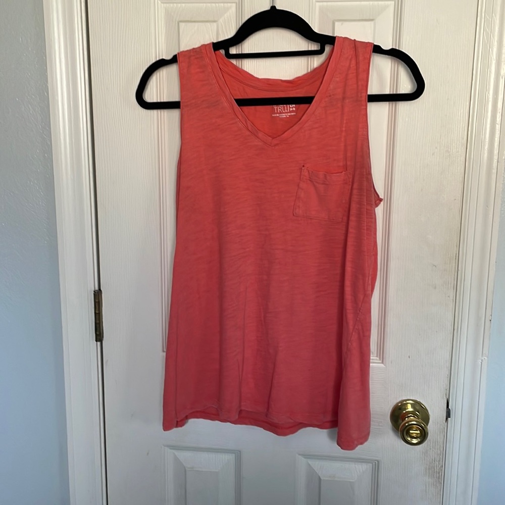 coral/orange tank top
